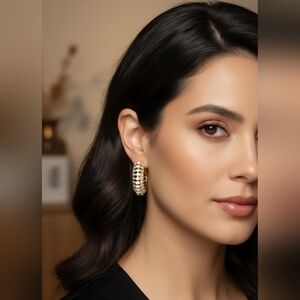 Elegant Stainless Steel Gold Hoop Earrings